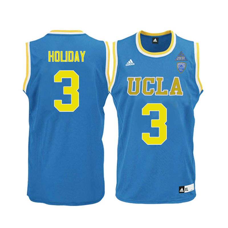 Men UCLA Bruins #3 Aaron Holiday College Basketball Jerseys-Blue